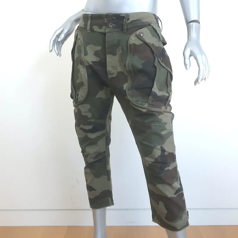 Faith Connexion Camo Cargo Pants Army Green Cotton Size Medium