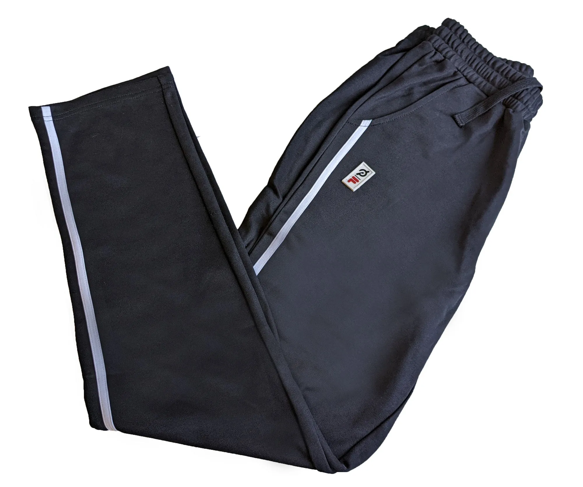 Fila Men's Black and White Drawstring Track Pants $75 NWT