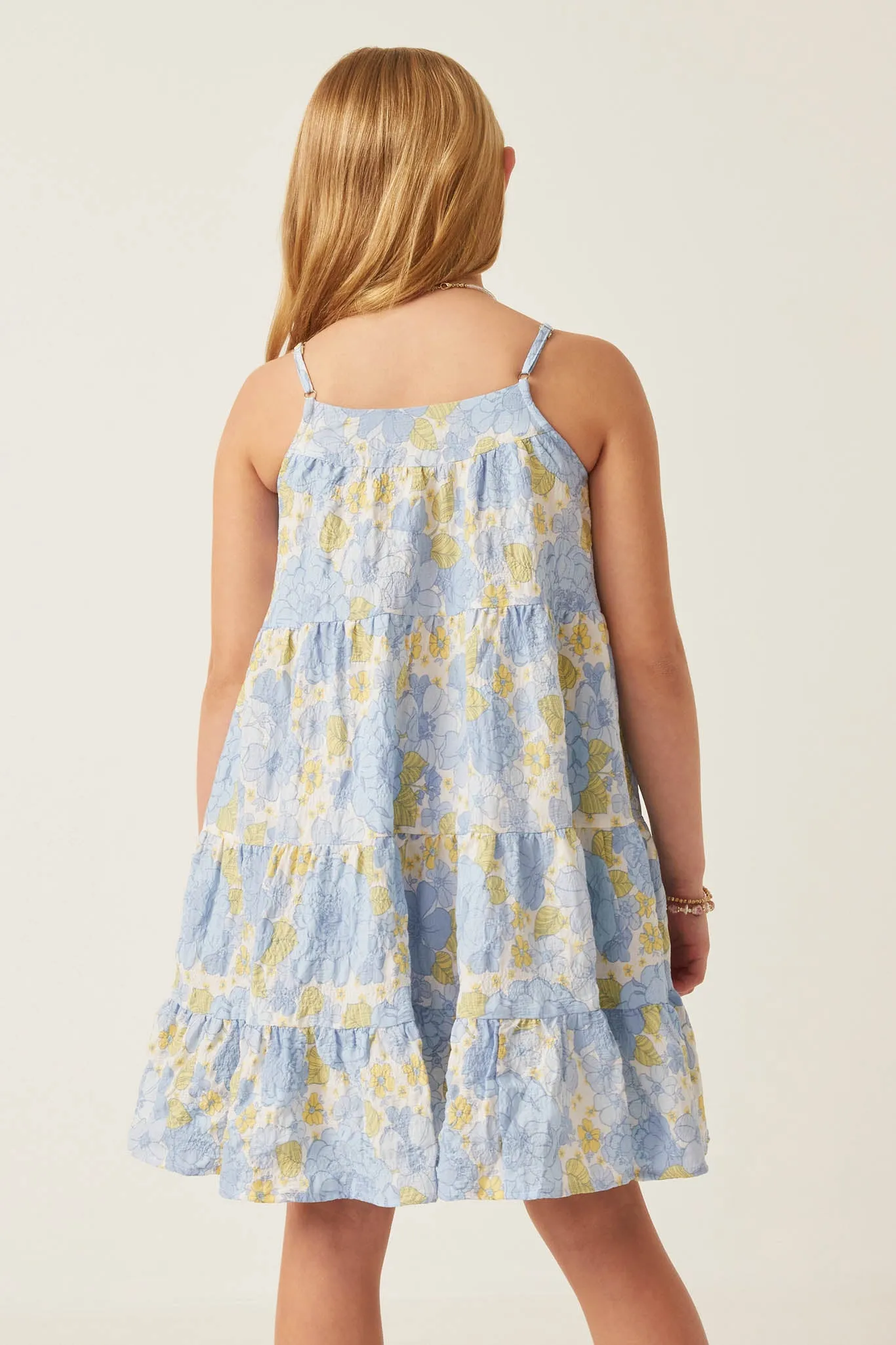 Front Tie Floral Tiered Dress