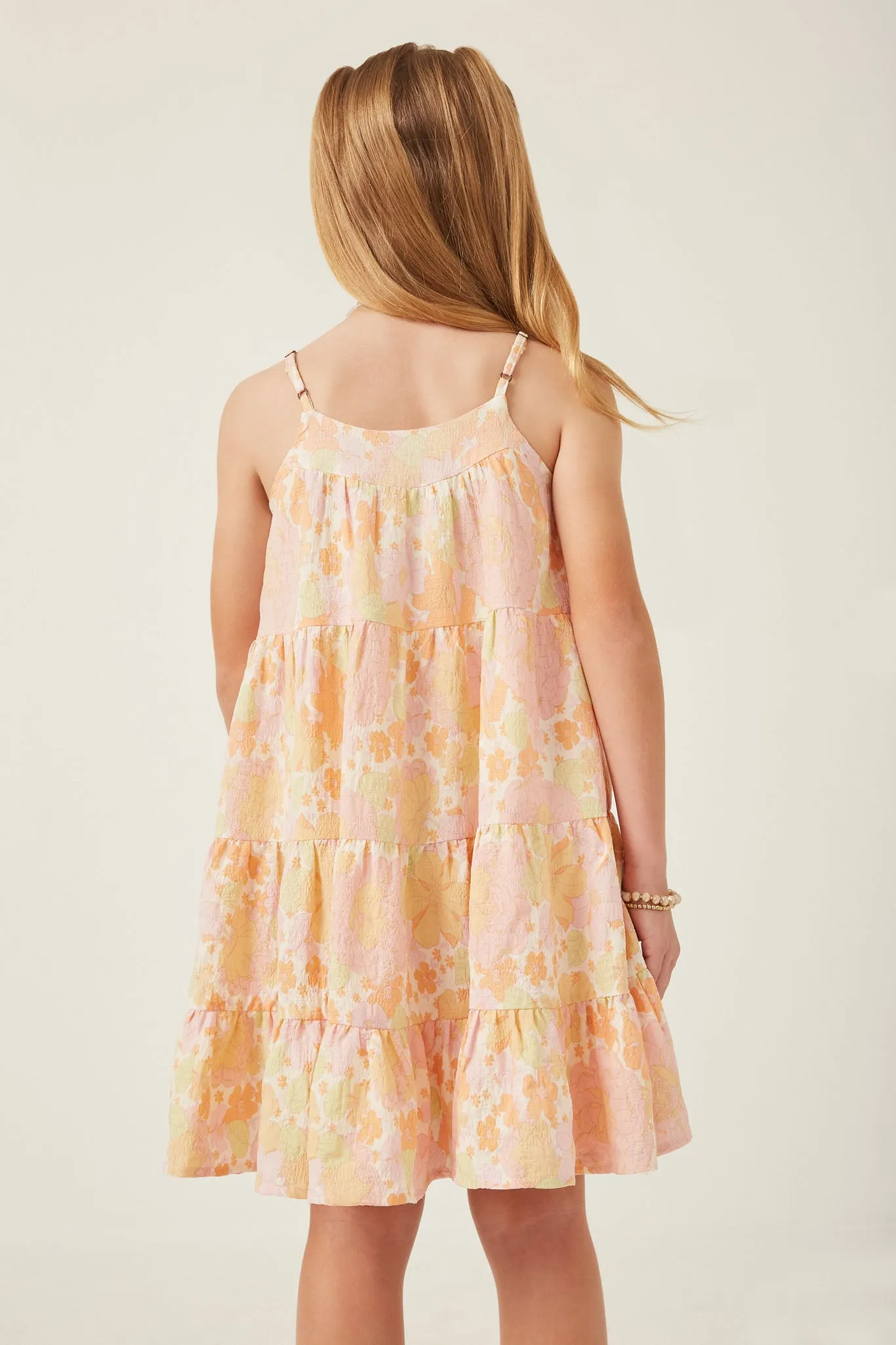 Front Tie Floral Tiered Dress