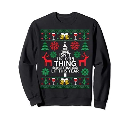 Funny Drinking Tree beer Ugly Christmas Sweaters Sweatshirt