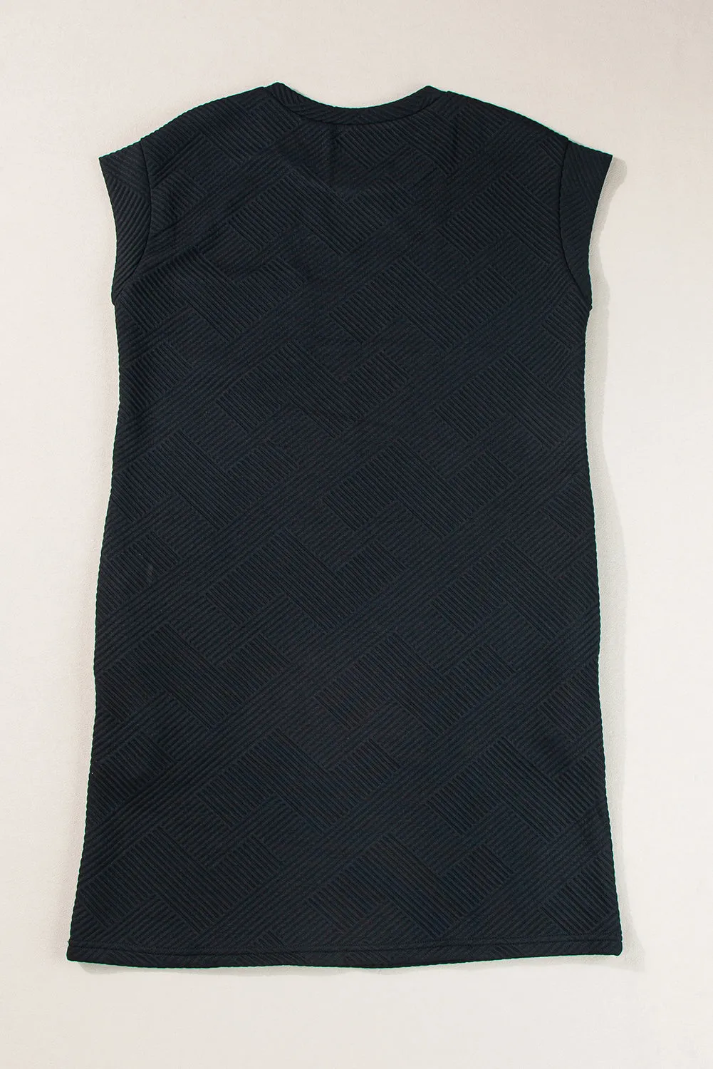 Geometric Pattern Mini T-Shirt Dress with Cap Sleeves