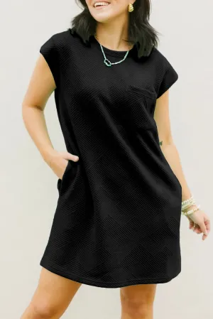 Geometric Pattern Mini T-Shirt Dress with Cap Sleeves