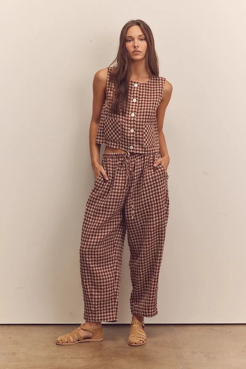 Gingham Easy Pants