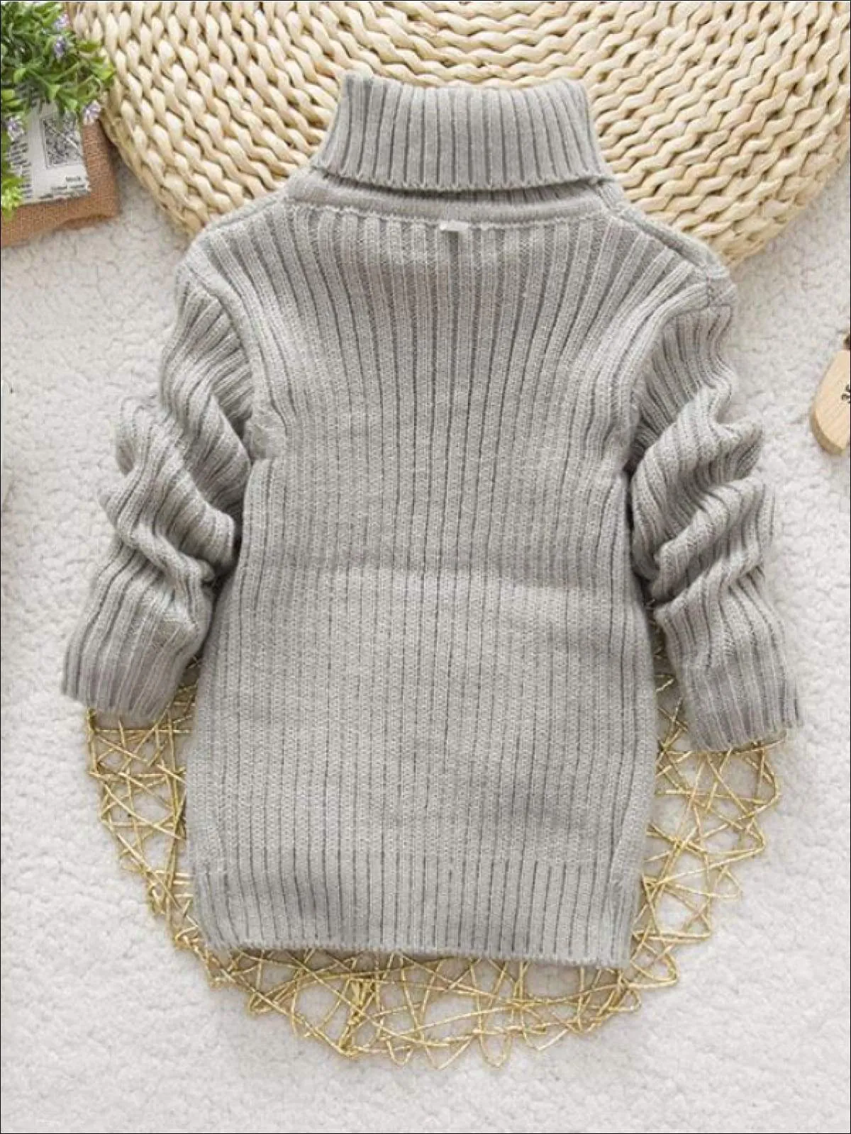 Girls Thick Knitted Turtle-Neck Sweater(5 Style Options)