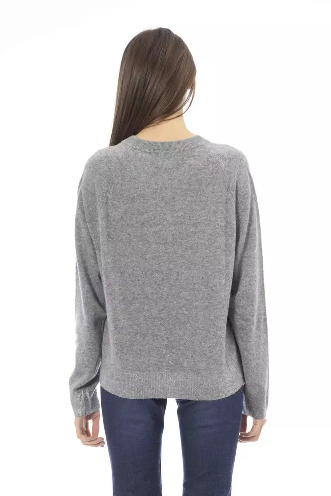 Gray Wool Women Sweater