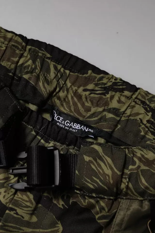 Green Cotton Jogger Cargo Pants
