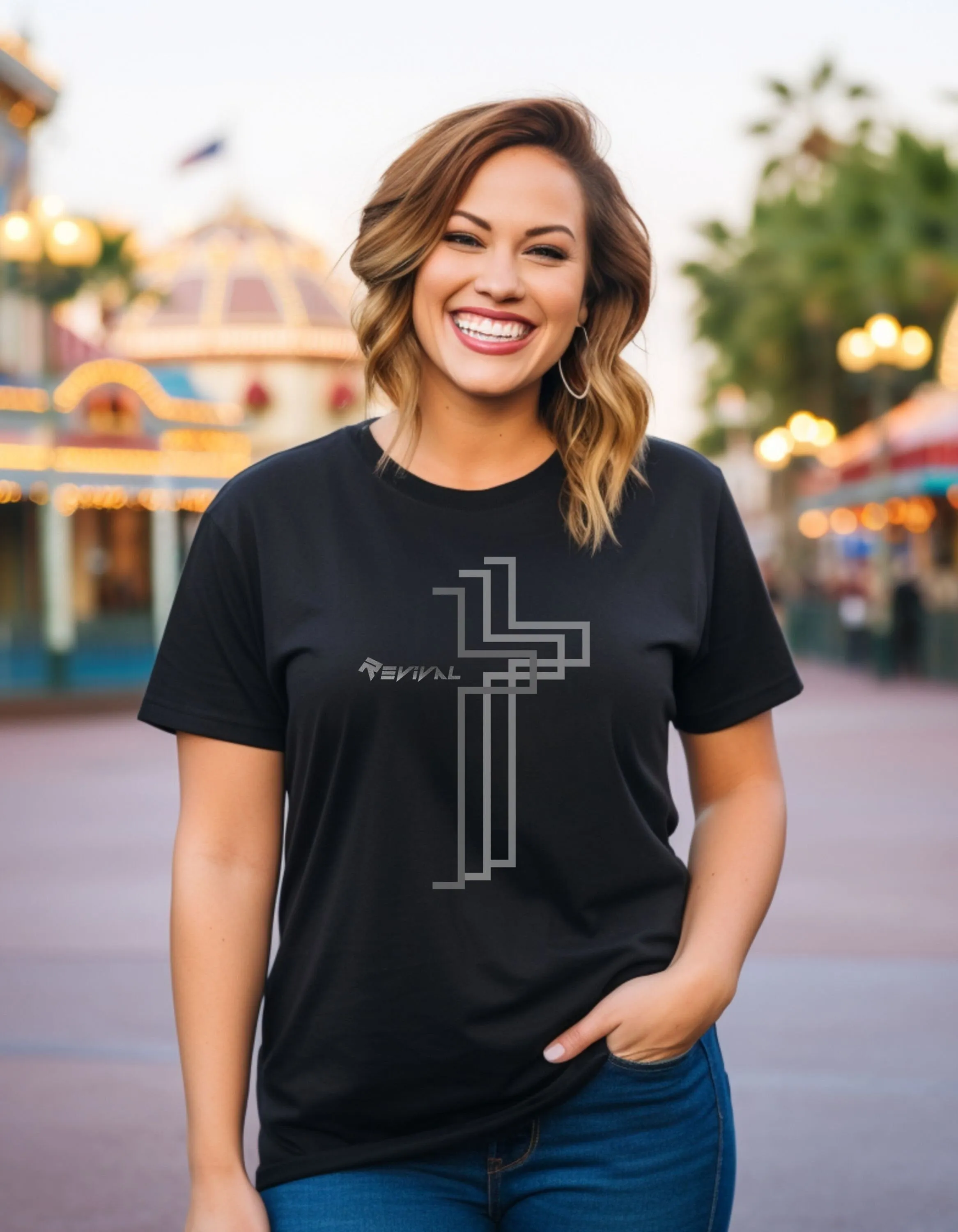 Grey Calvary Intersection by Revival Short sleeve T-Shirt, Comfortable, soft Tee, Gift for Men and Women