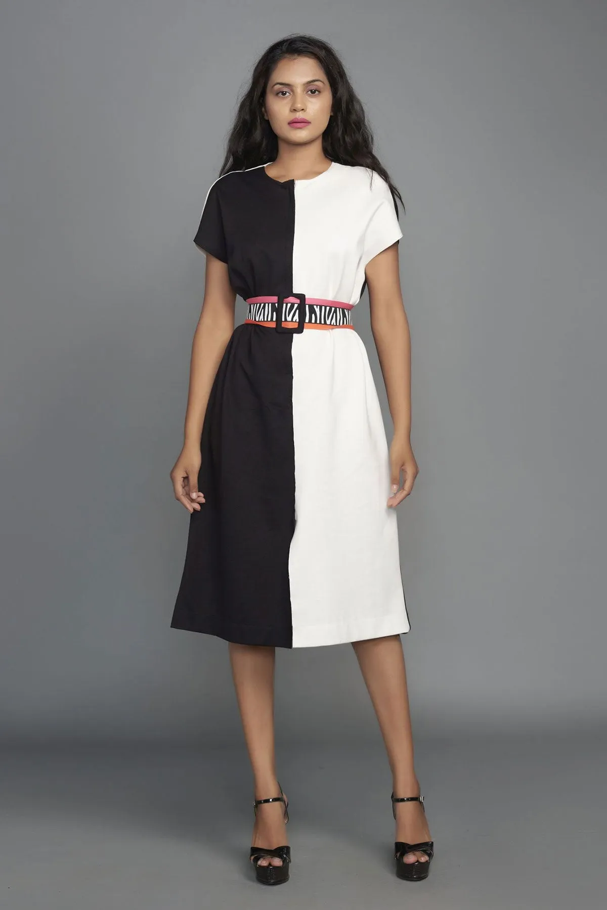 Half and Half Shift Dress
