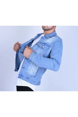 HB Mens Denim Jacket Stretchable Fine Lycra