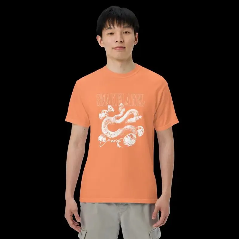 Heavyweight snake design t shirt: 100% Ring-Spun Cotton, 6.1 oz, Relaxed Fit