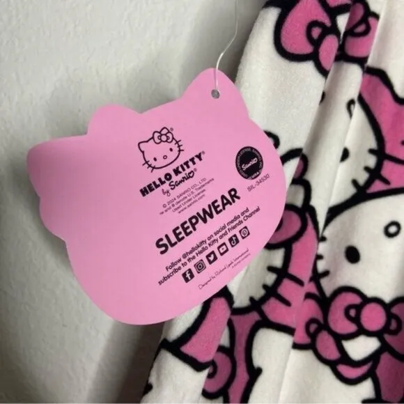 Hello Kitty Pink Hello Kitty Face Pajama Pants Size L NWT
