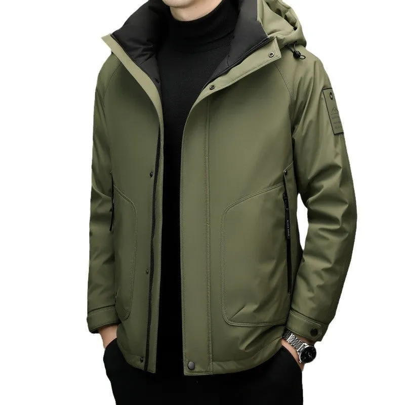 High-Quality Waterproof Puffer Jacket with Label Detailing