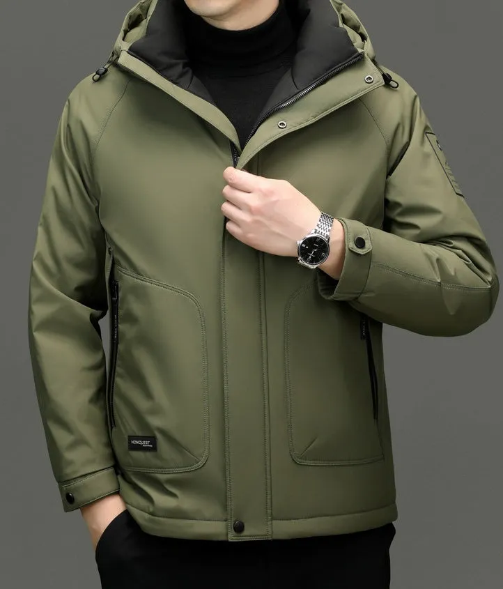 High-Quality Waterproof Puffer Jacket with Label Detailing