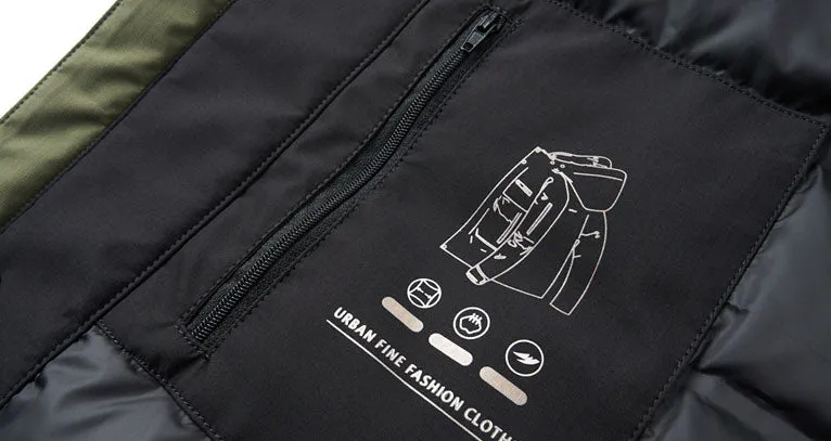 High-Quality Waterproof Puffer Jacket with Label Detailing