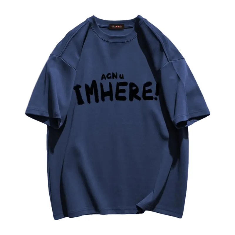 I am Here Letter Print T-shirt