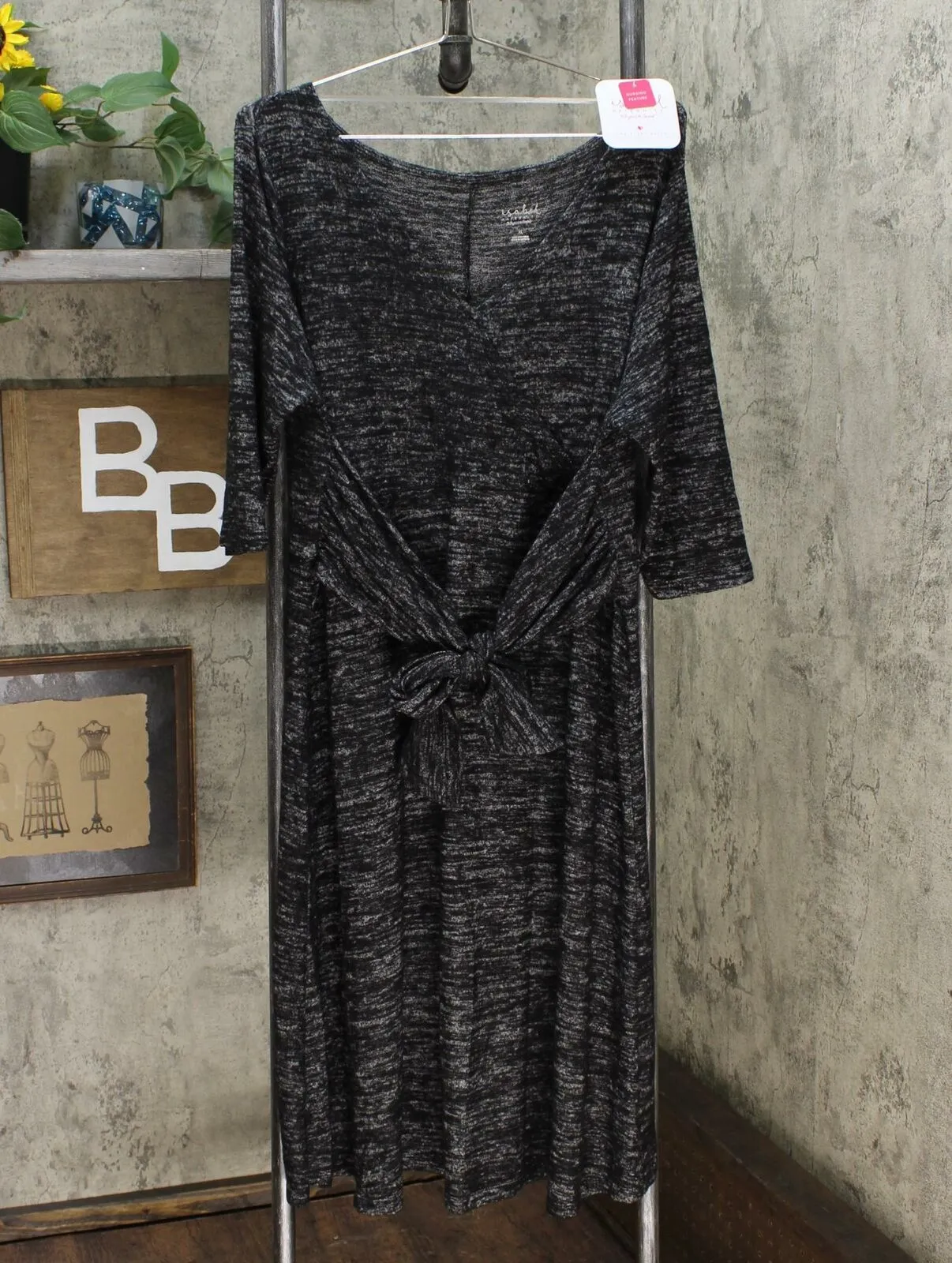 Isabel Maternity by Ingrid & Isabel 3/4 Sleeve Cozy Tie Front Dress