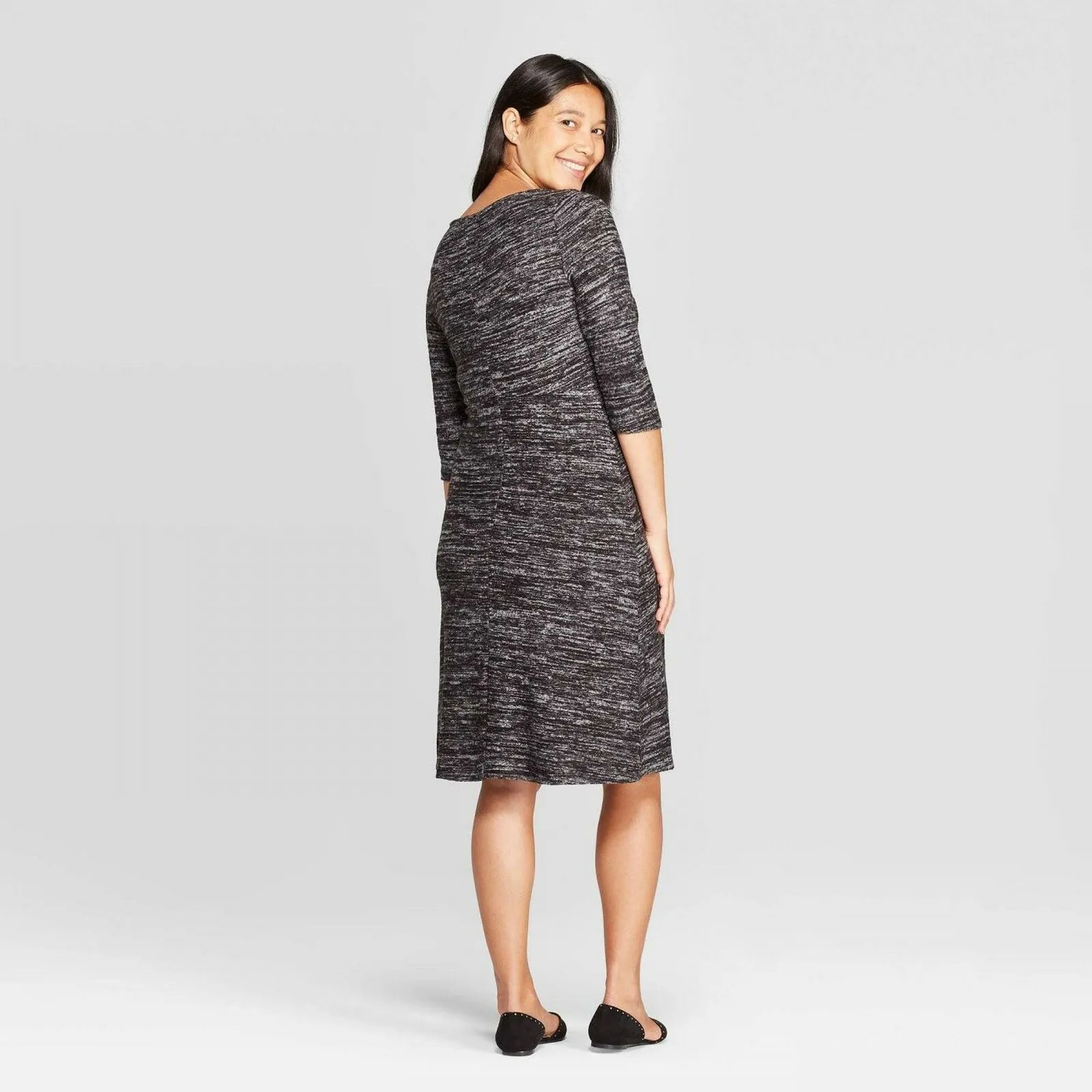 Isabel Maternity by Ingrid & Isabel 3/4 Sleeve Cozy Tie Front Dress