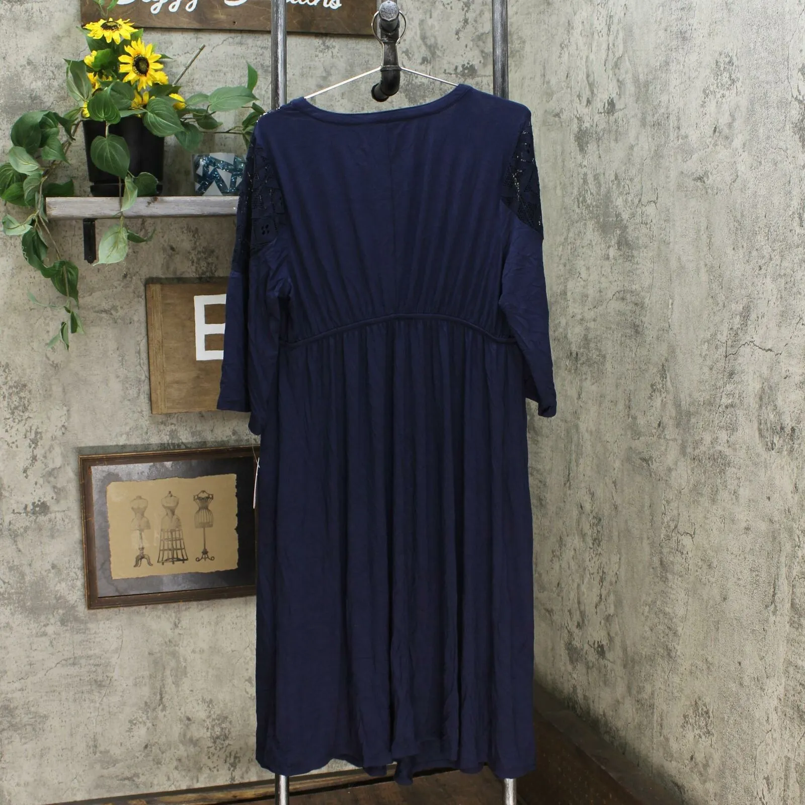 Isabel Maternity by Ingrid & Isabel 3/4 Sleeve Lace Yoke Knit Dress