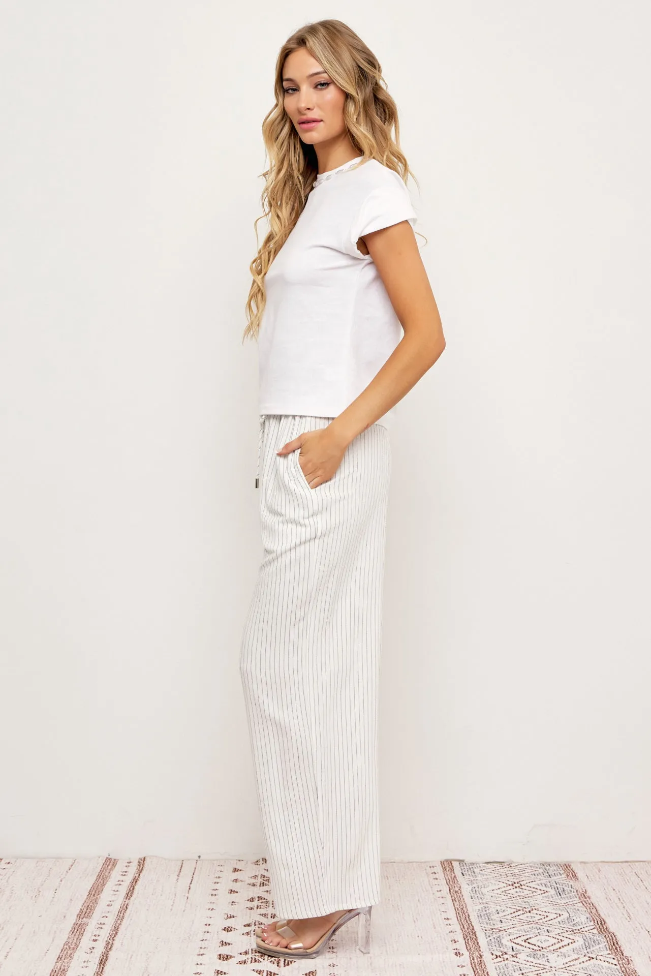 Isabella Pin Stripe Straight Pants