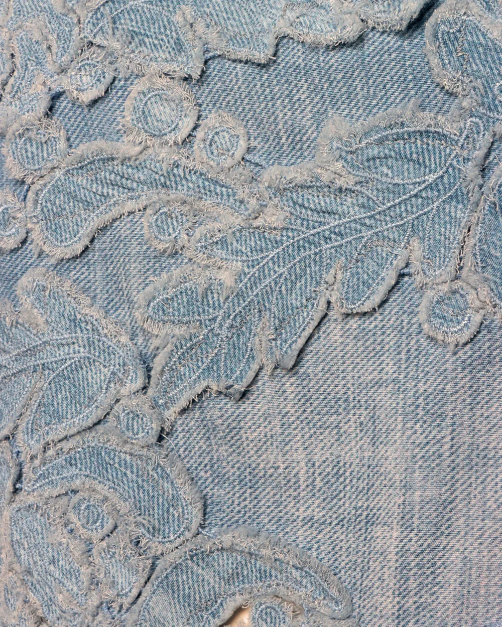 Jean Applique Mini Dress in Light Wash