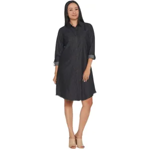 Joan Rivers Regular Length Lighweight Denim Dress with Fringe Hem