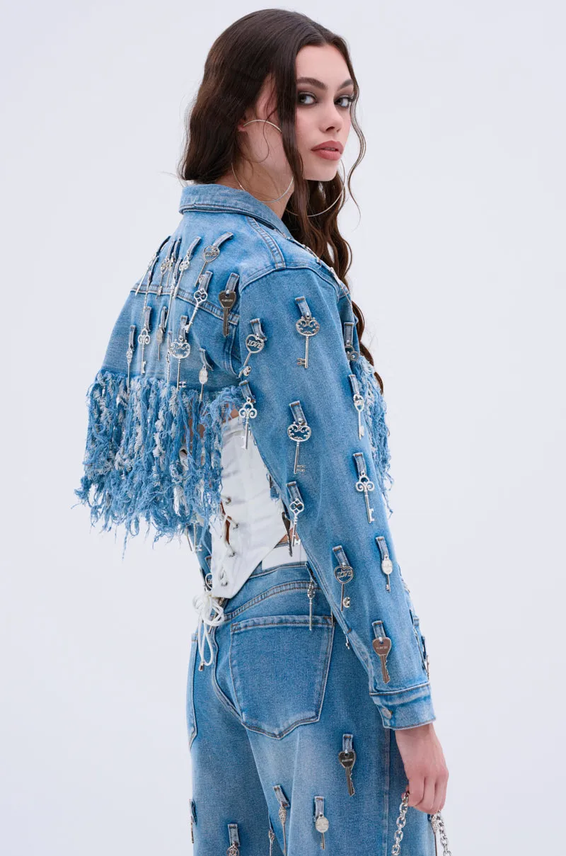 KEY TO THE CITY CROPPED DENIM JACKET