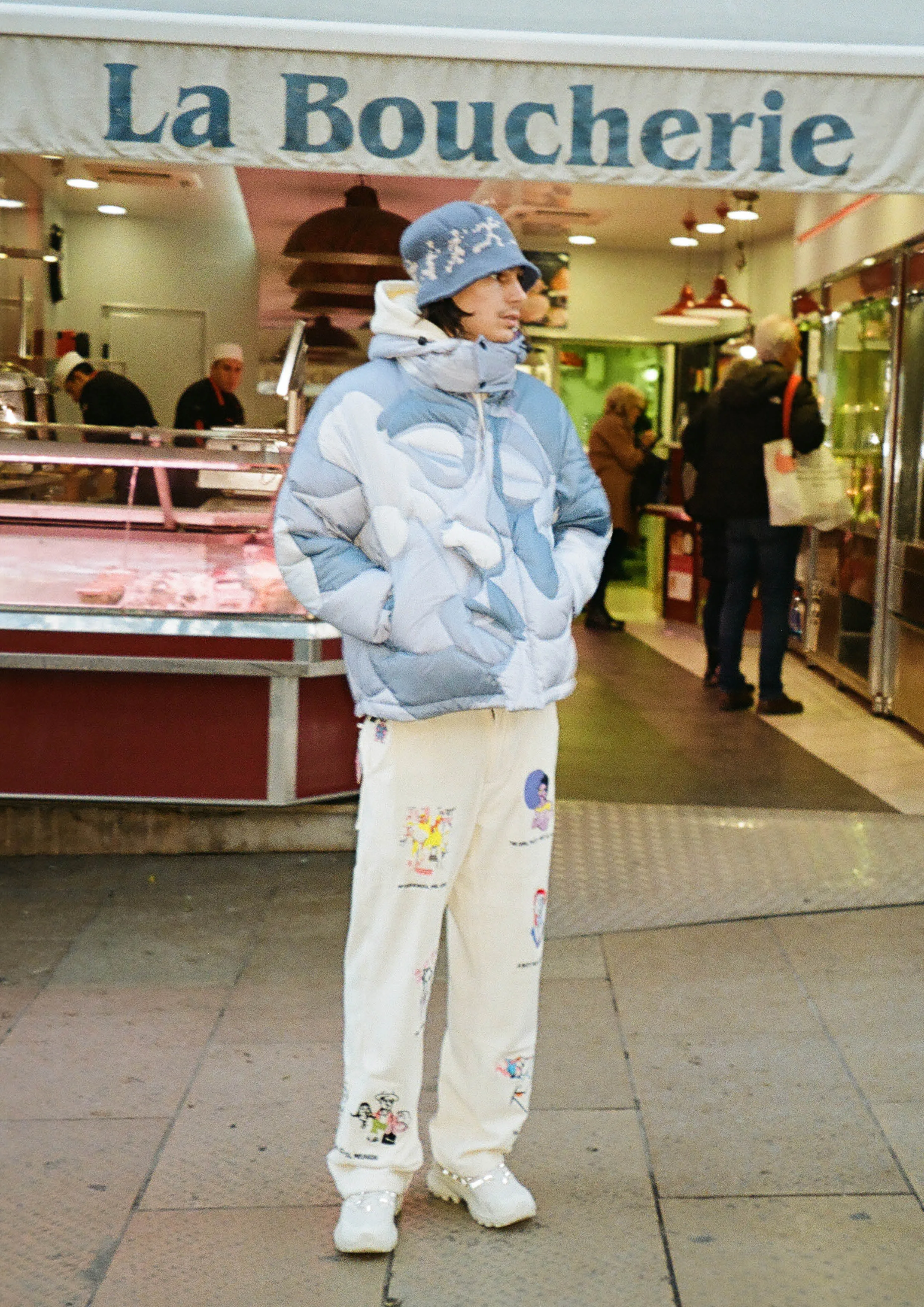 KIDSUPER - KISSING PUFFER BLUE GREY
