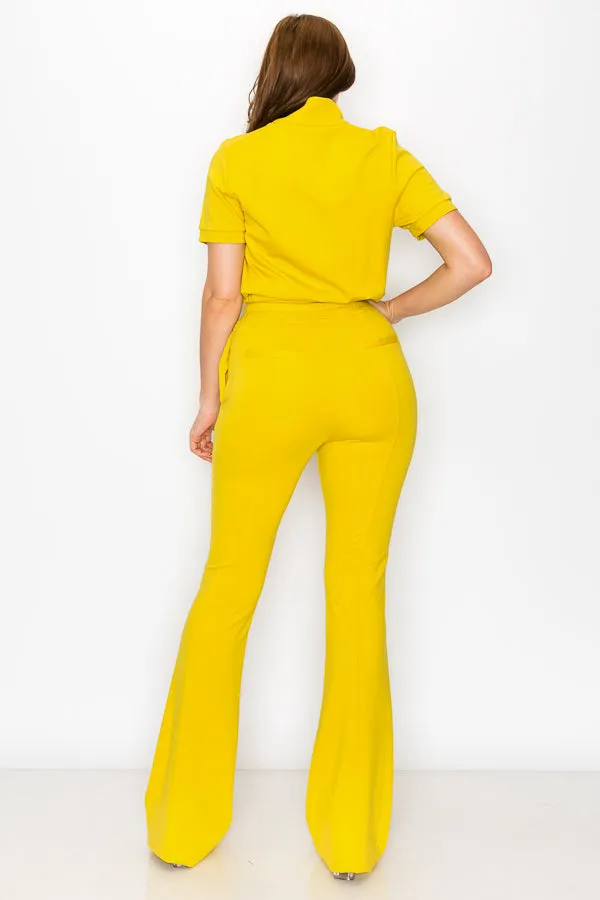 Knit Short Sleeve Track Jacket and Pants