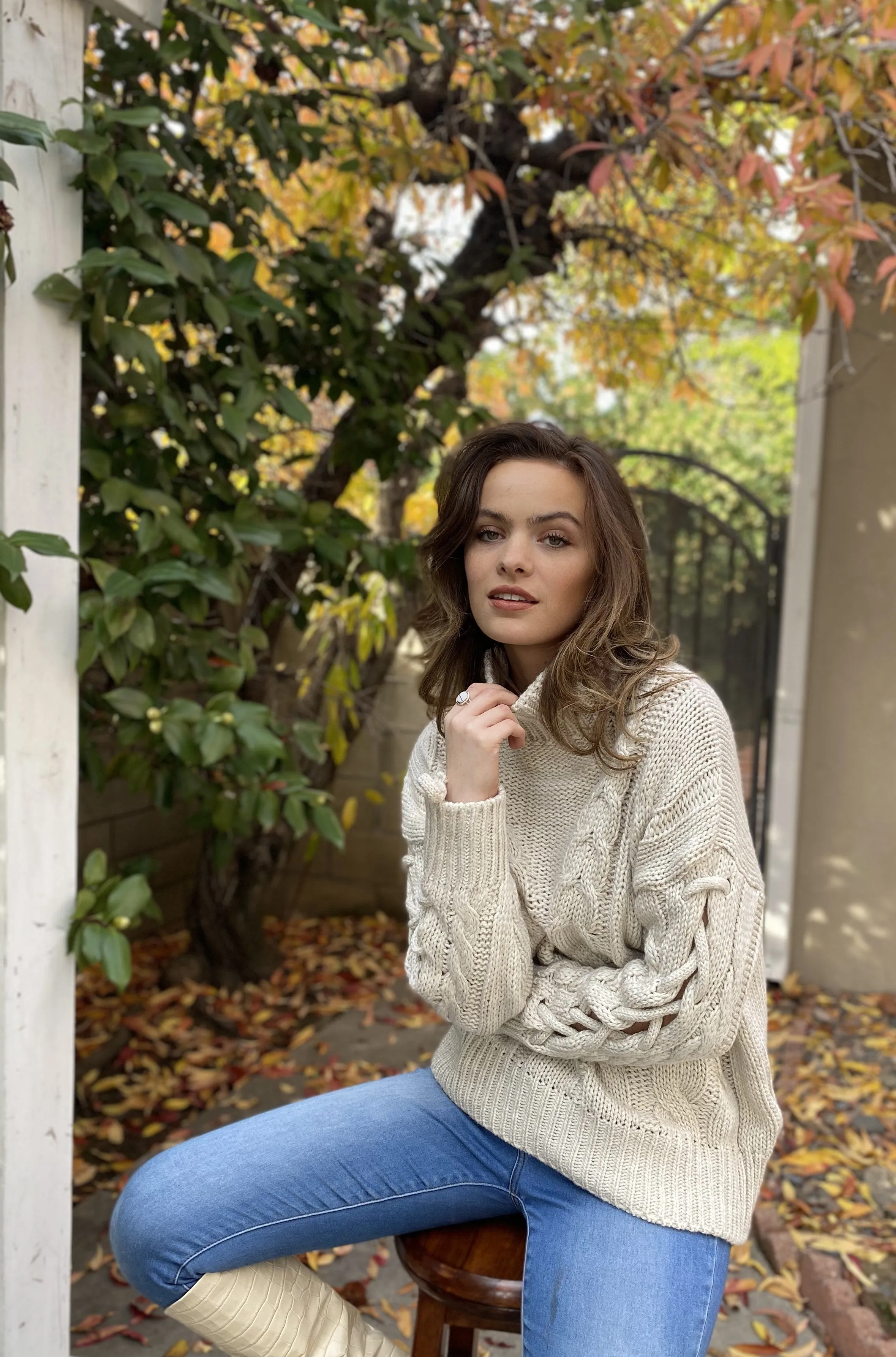 Knit Sweater in Gold Sand