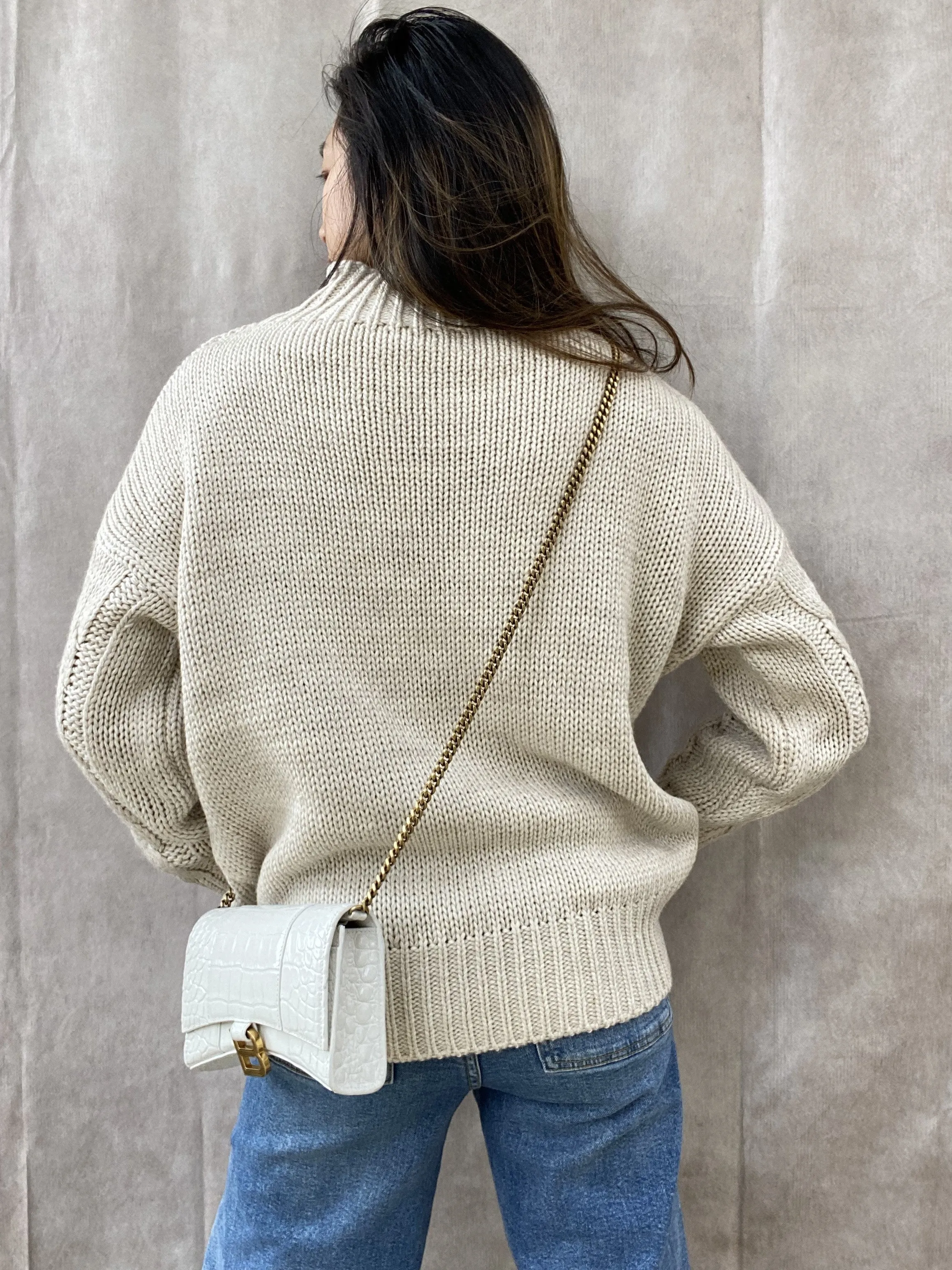 Knit Sweater in Gold Sand