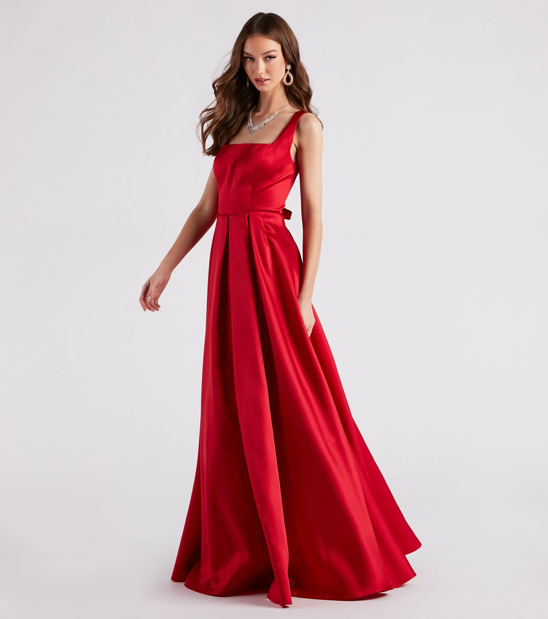 Kristine Satin Lace-Up A-Line Ball Gown
