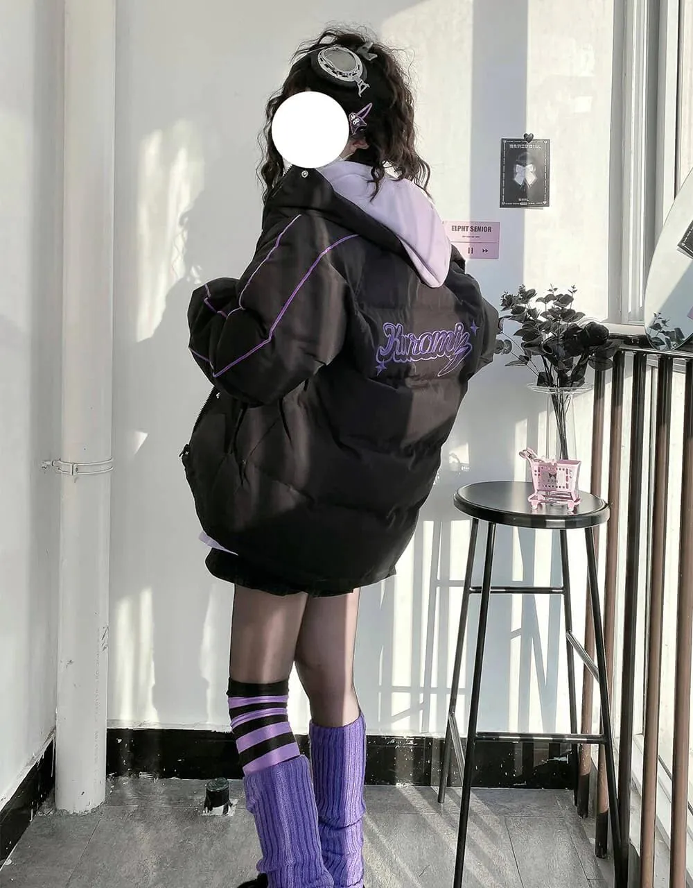 Kuromi and Cinnamoroll Puffer Jacket