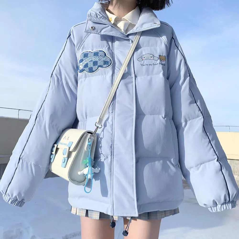 Kuromi and Cinnamoroll Puffer Jacket