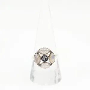 Labradorite Ring Sterling Silver Size 10.5 Four Marquise