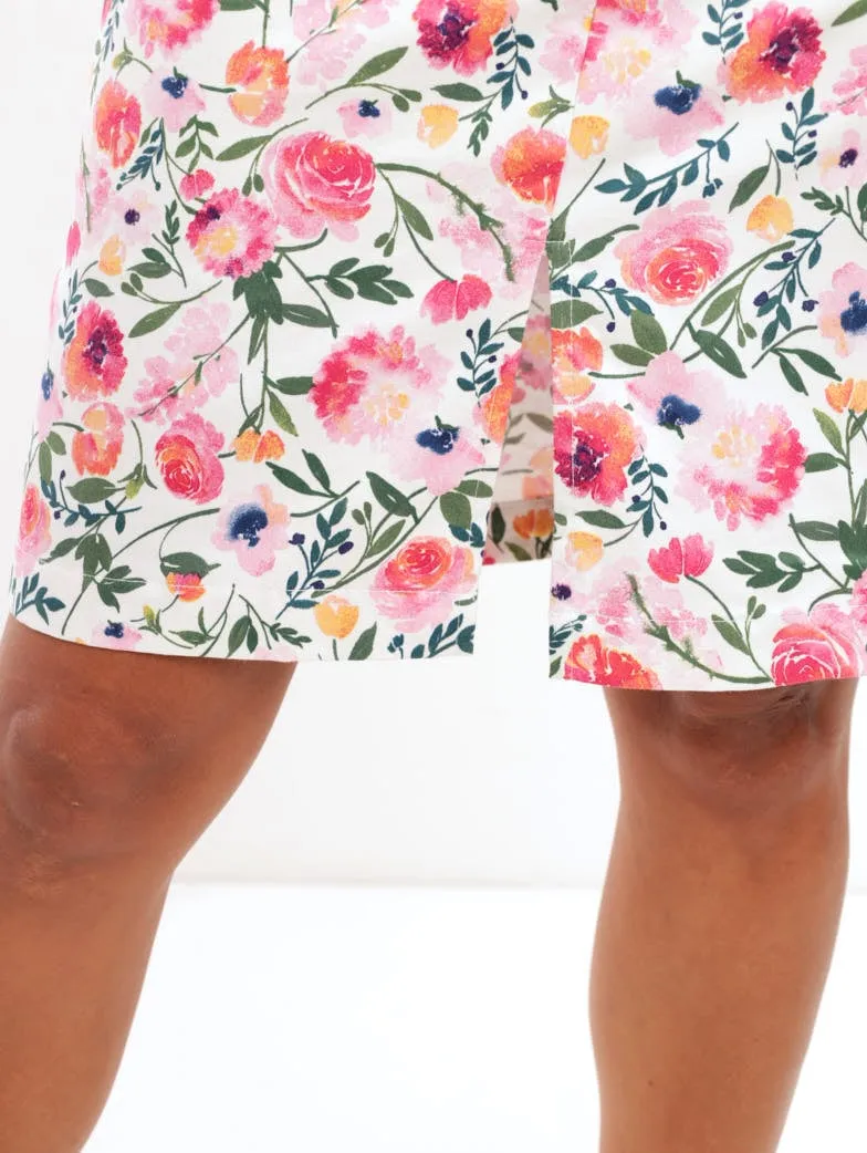 Ladies Sateen Belted Shift Dress