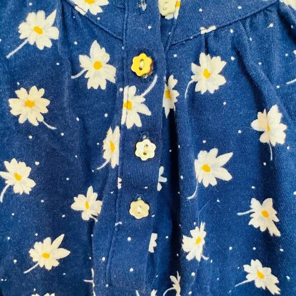 Lanz of Salzburg Daisy Delight Cotton Comfy Cheerful Blue Pajama Set Size Medium