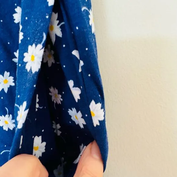 Lanz of Salzburg Daisy Delight Cotton Comfy Cheerful Blue Pajama Set Size Medium