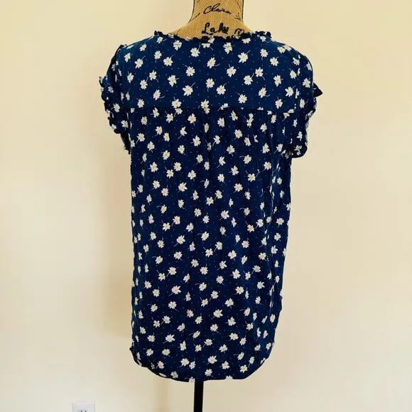 Lanz of Salzburg Daisy Delight Cotton Comfy Cheerful Blue Pajama Set Size Medium