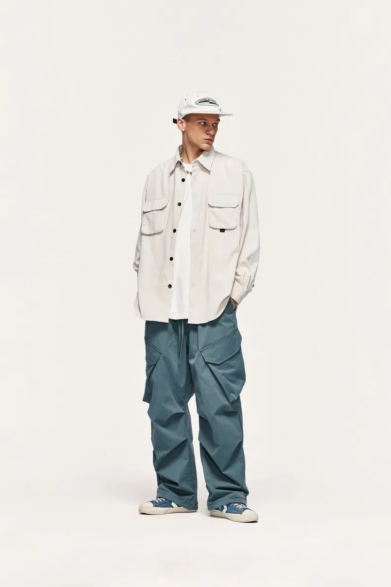 Large Pocket Workwear Functional Wide Leg Pants 2023 Autumn And Winter Fashion Brand Loose Casual Pants