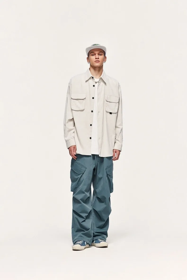 Large Pocket Workwear Functional Wide Leg Pants 2023 Autumn And Winter Fashion Brand Loose Casual Pants