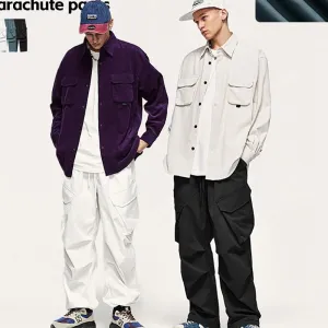 Large Pocket Workwear Functional Wide Leg Pants 2023 Autumn And Winter Fashion Brand Loose Casual Pants
