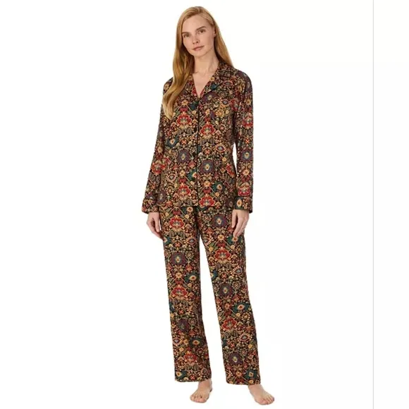 Lauren Ralph Lauren Paisley Print Women's Lightweight Pajama Set Long Sleeve