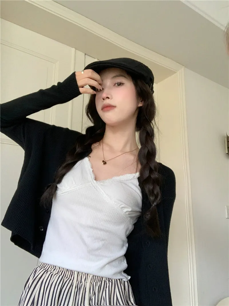 Lazy Early Spring round Neck Loose Sweaters Cardigan