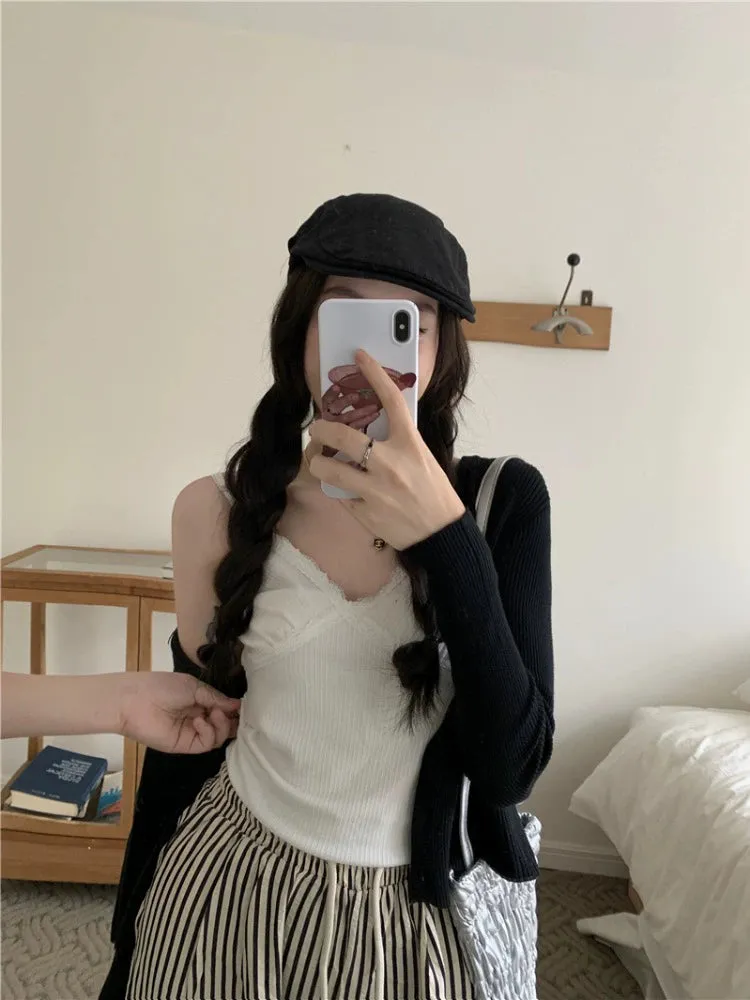 Lazy Early Spring round Neck Loose Sweaters Cardigan