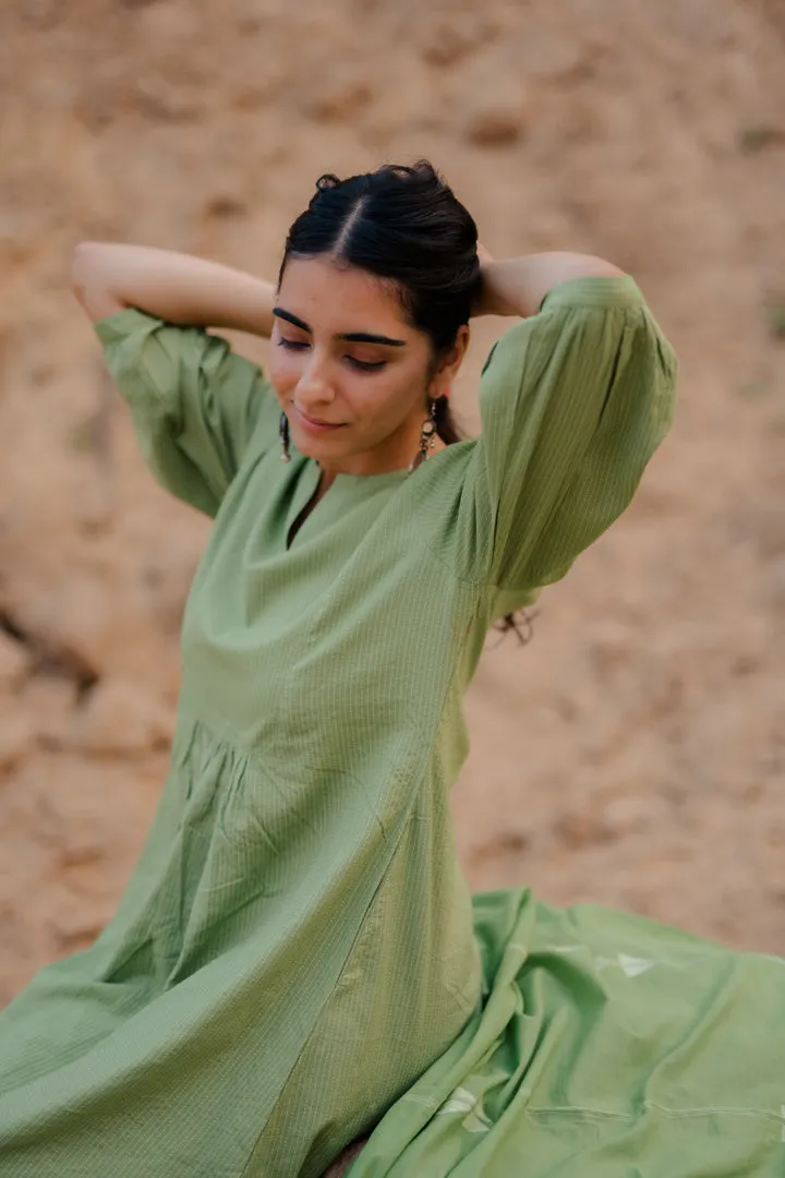 Leaf Green Kurta Set with Dupatta