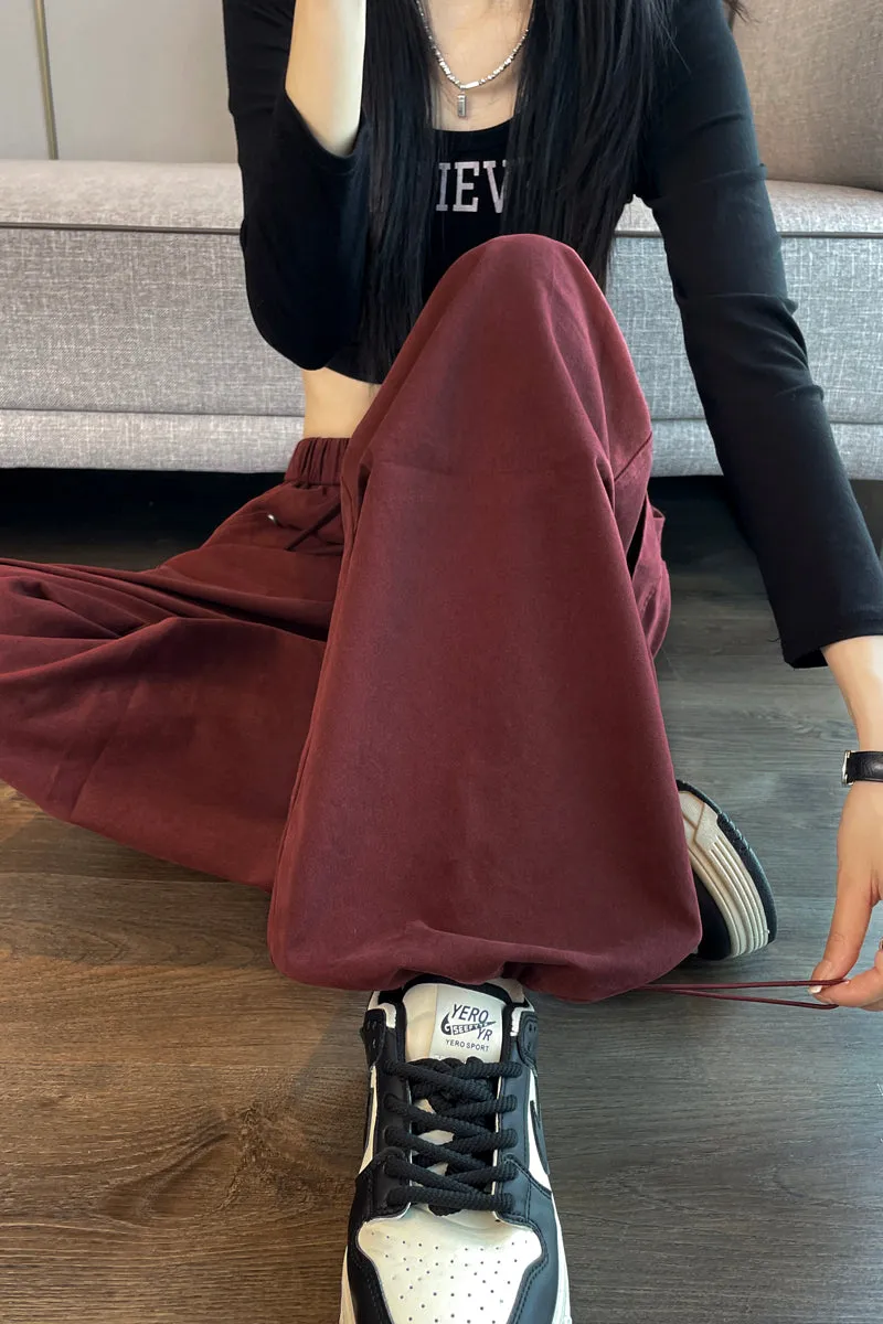Lightweight Wide Leg Cargo Pant for Women with Drawstring Cuffs