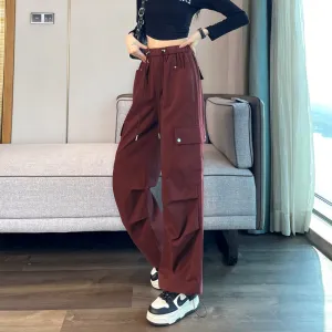 Lightweight Wide Leg Cargo Pant for Women with Drawstring Cuffs