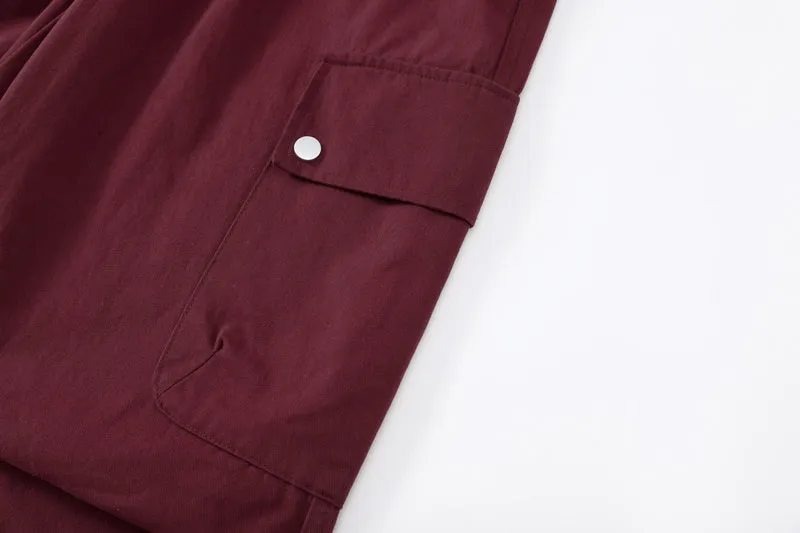 Lightweight Wide Leg Cargo Pant for Women with Drawstring Cuffs
