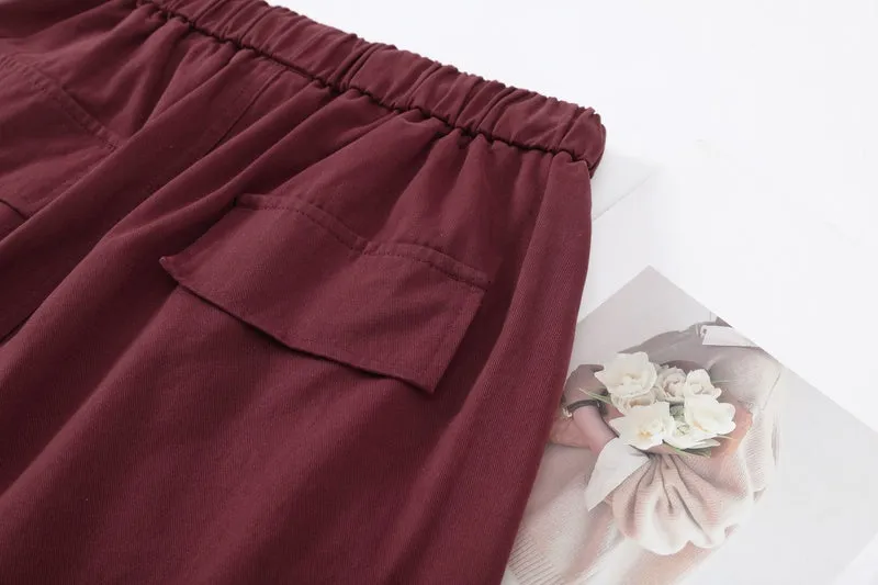 Lightweight Wide Leg Cargo Pant for Women with Drawstring Cuffs